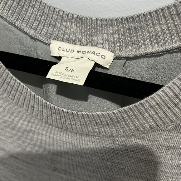 Club Monaco Light Grey Silk and Wool Top - Picture 3 of 7